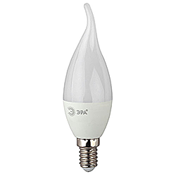 ECO LED BXS-6W-827-E14 ЭРА диод, свеча на ветру, 6Вт, тепл, E14