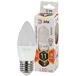 LED B35-11W-827-E27 ЭРА диод, свеча, 11Вт, тепл, E27 