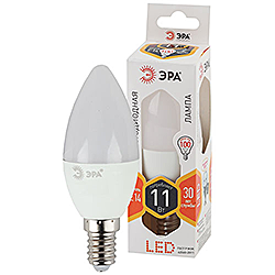 LED B35-11W-827-E14 ЭРА диод, свеча, 11Вт, тепл, E14