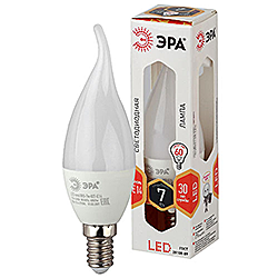 LED BXS-7W-827-E14 ЭРА диод, свеча на ветру, 7Вт, тепл, E14