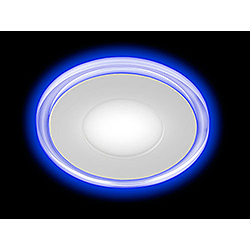LED 3-6 BL Светильник ЭРА светодиодный круглый c cиней подсветкой LED 6W 220V 4000K 