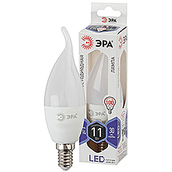 LED BXS-11W-860-E14 ЭРА диод, свеча на ветру, 11Вт, хол, E14