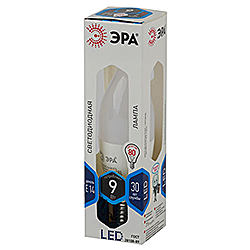 LED BXS-9W-840-E14 ЭРА диод, свеча на ветру, 9Вт, нейтр, E14