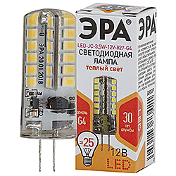 LED JC-3,5W-12V-827-G4 ЭРА диод, капсула, 3,5Вт, тепл, G4 