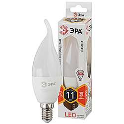 LED BXS-11W-827-E14 ЭРА диод, свеча на ветру, 11Вт, тепл, E14