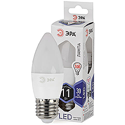LED B35-11W-860-E27 ЭРА диод, свеча, 11Вт, хол, E27 