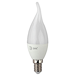 ECO LED BXS-8W-827-E14 ЭРА диод, свеча на ветру, 8Вт, тепл, E14